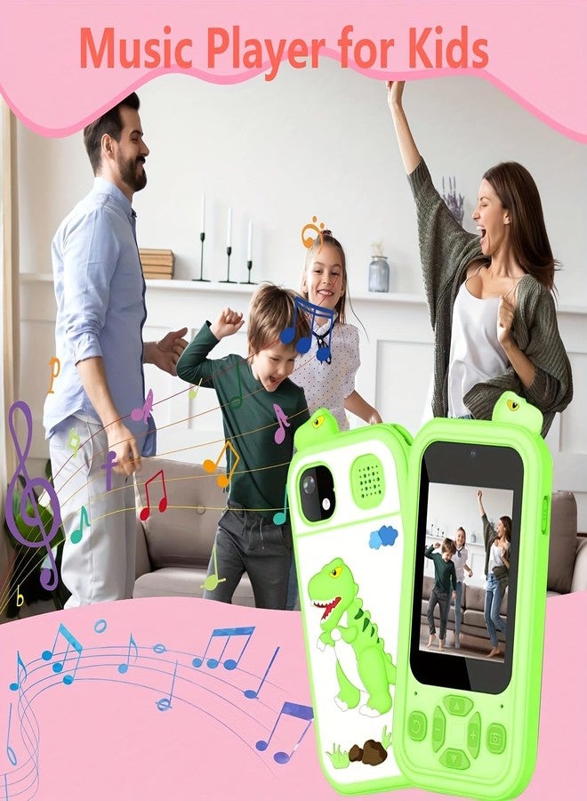 BLiSS HUES Kids Smartphone Toy with MP3 Music Player Dual Camera for Selfies in-Built Games 2.4" Screen 8MP Camera Toys for Boys & Girls (Z-7 Green) - Image 4